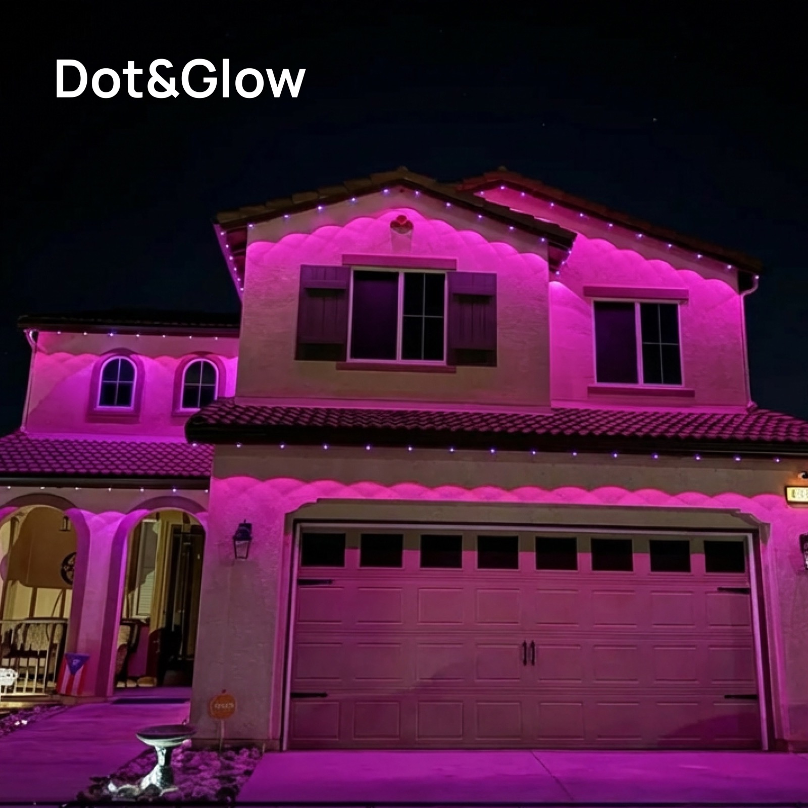 Dot and Glow permanent lighting on a home