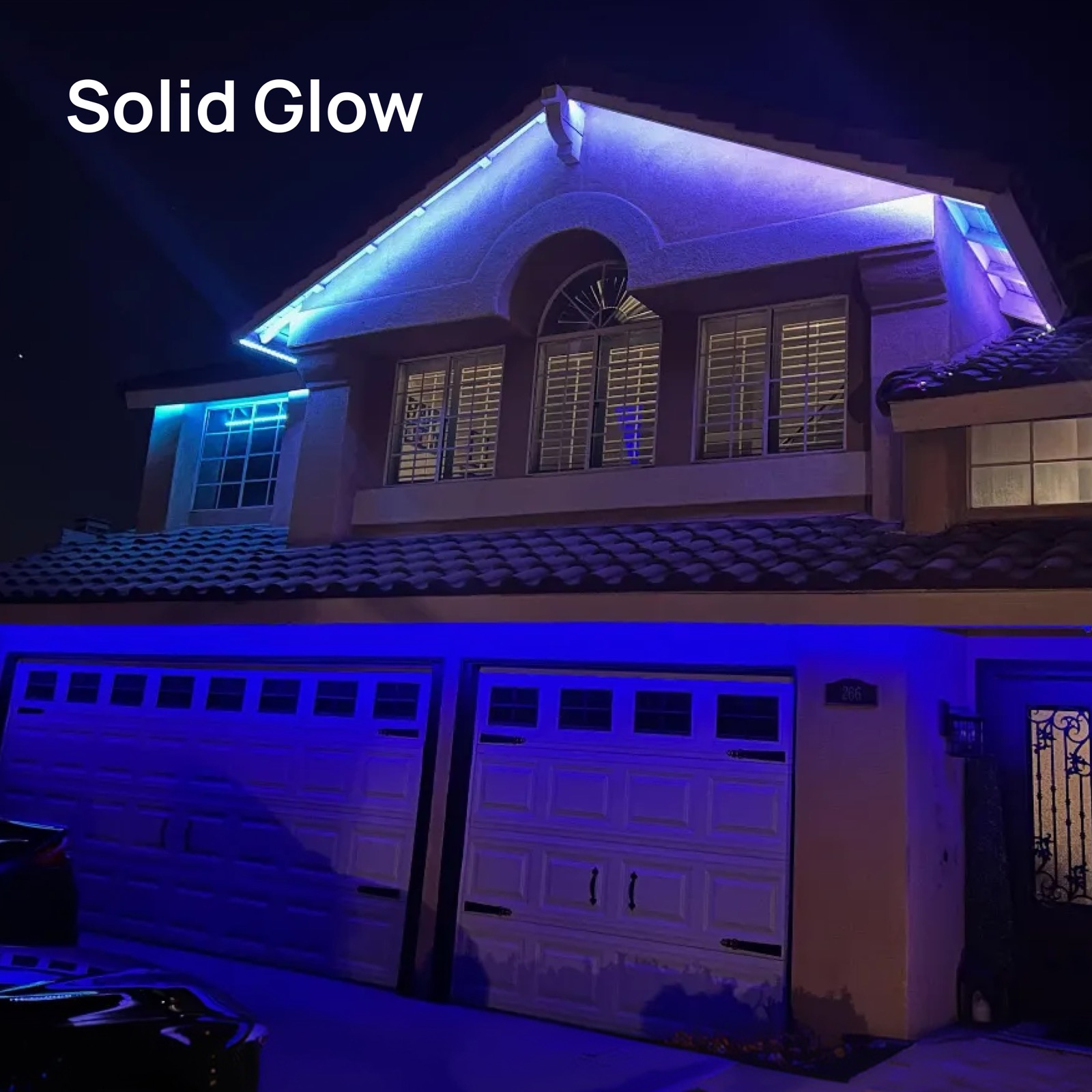 Solid Glow permanent lighting on a home